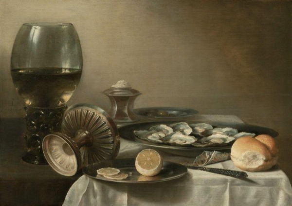 Pieter Claesz Still Life With Wine Goblet and Oysters 1630